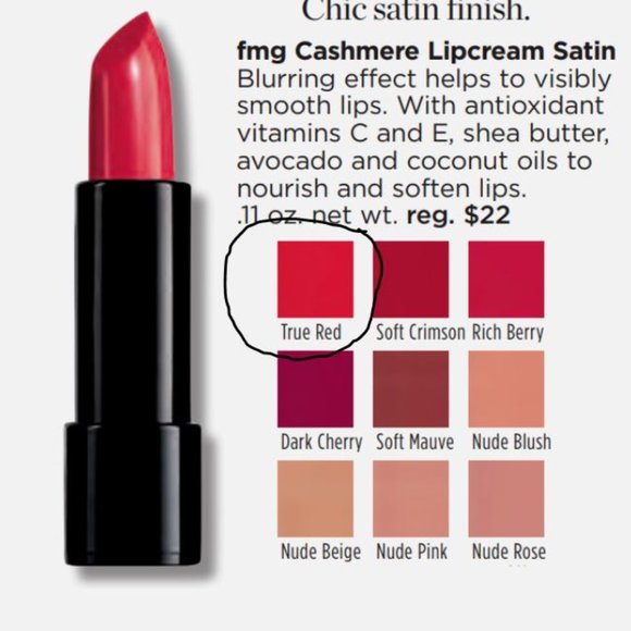 fmg Cashmere Lipcream - color is True Red - Picture 2 of 5
